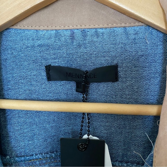 ASOS Mennace Denim Butterfly Embroidered Jacket Size Medium - Picture 8 of 11